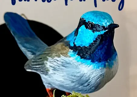 oiseau bleu sculpté parFabrice Teurquety